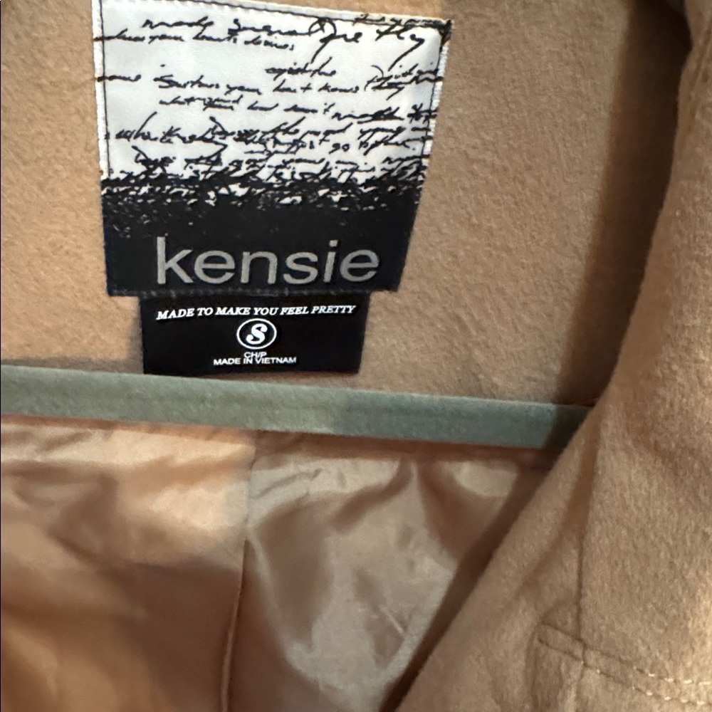 Kensie Women's Camel Pea Coat - Picture 2 of 6